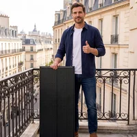 RVPOZWER Panneaux solaires rigides 100W 18BB à cadre noir, cellules solaires de type N, 23,2% d'efficacité de conversion élevée pour système solaire domestique, camping-car, appartement, école, camping en extérieur, alimentation hors réseau 6