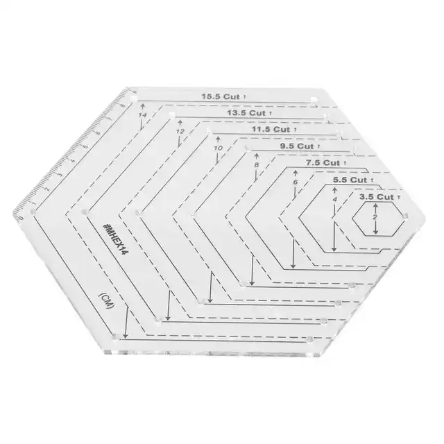 High Accuracy Transparent Hexagon Ruler DIY Handcrafted Clear Scale Acrylic Hexagon  Quilting Template for Drawing Cutting - AliExpress