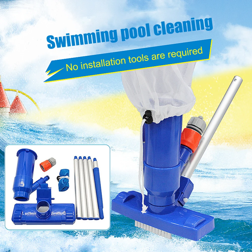 Portable Swimming Pool Vacuum Cleaner Cleaning Tool Disinfect Suction Head Pond Fountain Pool Vacuum Cleaner Brush with Handle