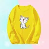 3~14 Years Girl Long Sleeve T-Shirts Cute Sweet Girl Tee Tops Cute Cat Graphic O-Neck Top Little Girl Casual T-Shirts 5