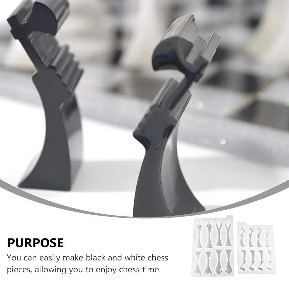 2pcs Chess Resin Mold Set 3D Silicone Chess Piece King Mold Soldier Mold Epoxy Chess Mold Game Mold Large Checkers Epoxy Chess