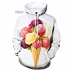 3D Print Funny Ice Cream Graphic Hoodies For Men Women Casual Plus Size Sweatshirt Hoodies Tops Mens Pullovers Streetwear 3