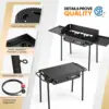 3 Burner Gas Stove with 2 Side Shelves, 225,000BTU Portable Propane Stove with Removable Leg, Wind Panel, Regulator for Camping 3