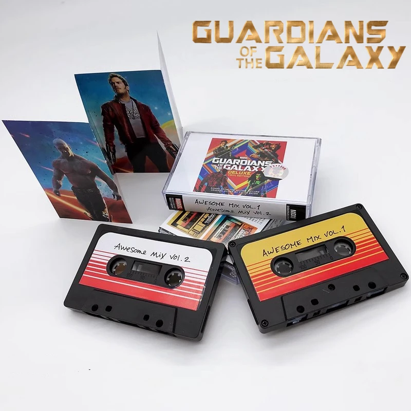 

Marvel Guardians of the Galaxy Raccoon Groot Star-Lord Music Tapes Cosplay Soundtrack Box Cassettes Car Walkman Tape Props Gifts