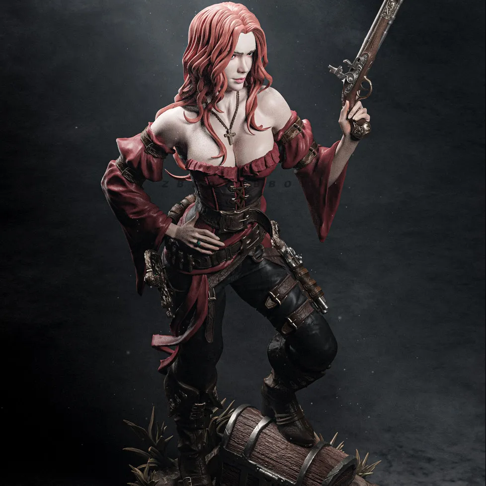 인간 키 38mm 50mm 75mm 카리브해 여성 포수 레진 군인 화이트 모델 TD-7687/3D