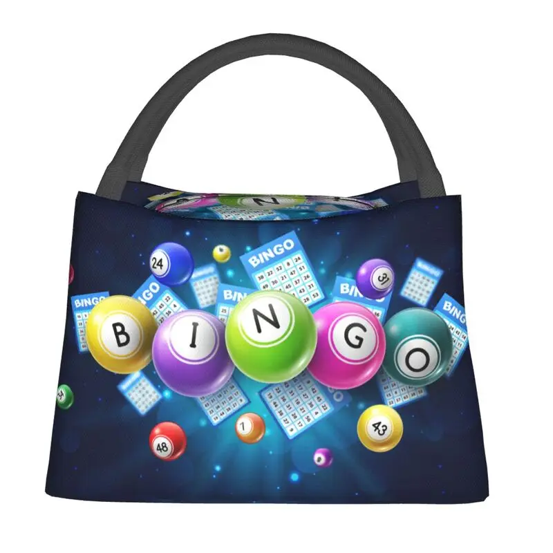 Hot Game Bingo Thermal Insulated Lunch Bag Women Portable Lunch Tote for Outdoor Picnic Multifunction Meal Food Box