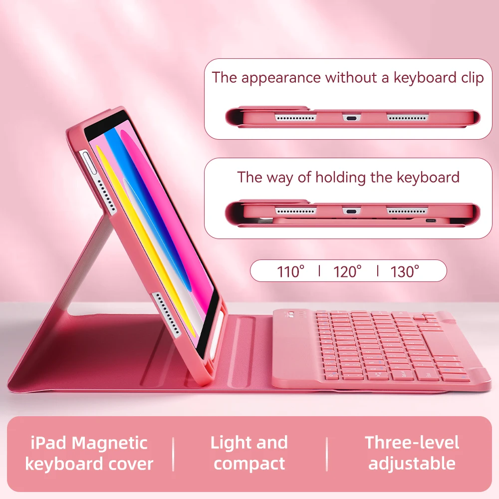 Enhanced Detachable Keyboard Case with TPU Leather Cover