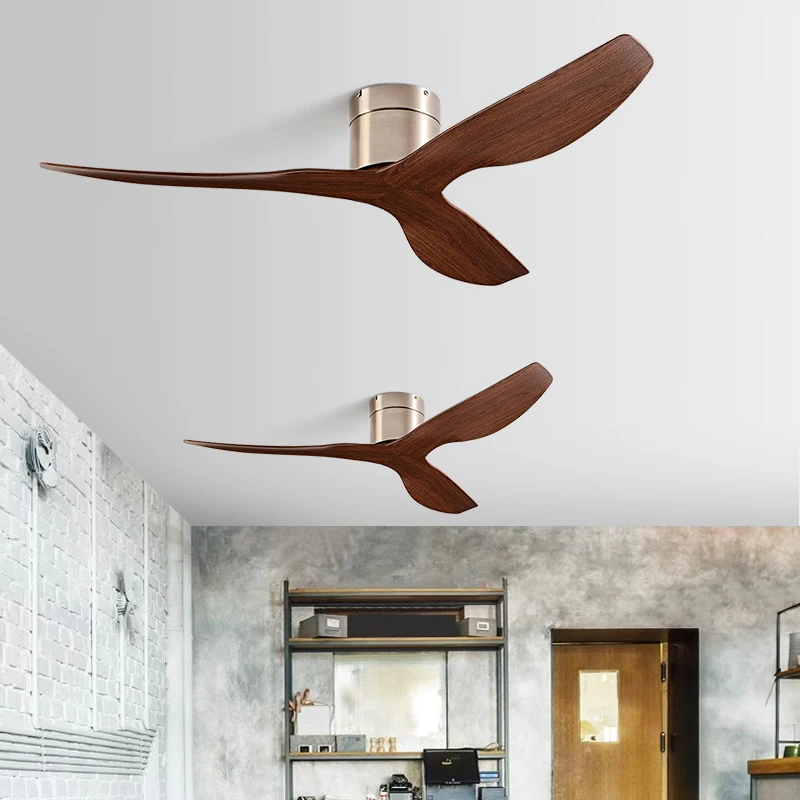 45 52 Inch Ceiling Fan 3 Blades Vintage Industrial ABS Ventilator No Light Remote Control for Coffee Shop Home Hotel Office ceiling fan electric fan