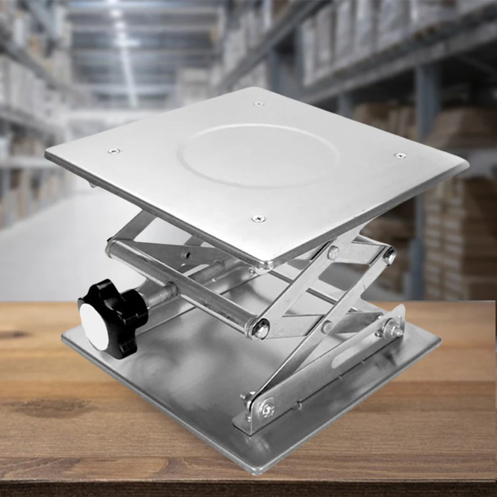 Scissor Lift Jack Manual Laboratory Table Lift Adjustable Mini Scissor Lift Jack Stainless Steel Scissor Lifting Jack Platform Corrosion Resistant