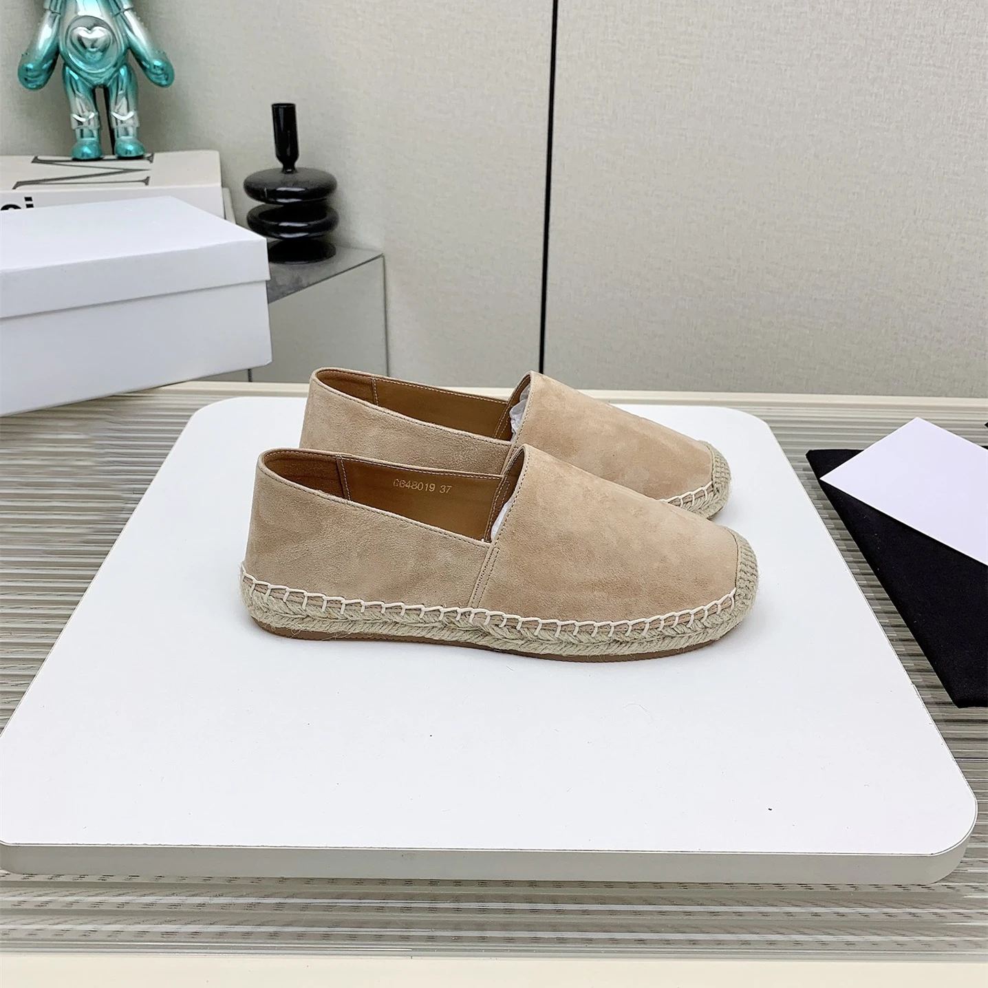 New Shoes Women Size35-41 Genuine Leather Espadrilles Natural Cow Suede Loafers Weaving Flats Designer Shoes Zapatillas De Mujer 4