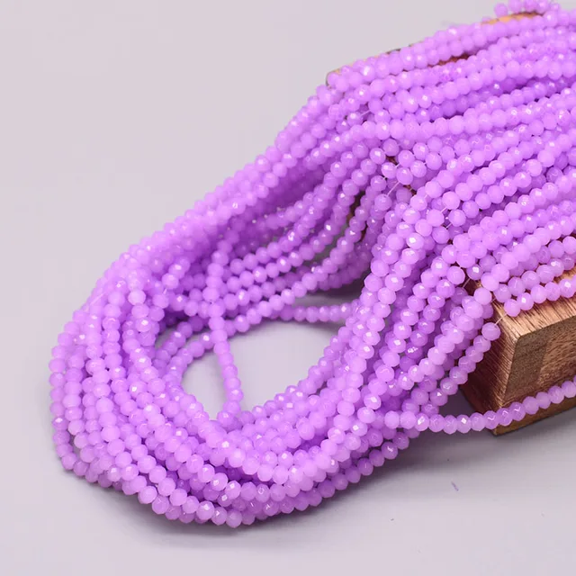 1 2 3 4mm Rose Red Dyeing Rondelle Crystal Glass Beads Flat Faceted Loose Spacer Glass Beads for Jewelry Making Jewelry DIY 2