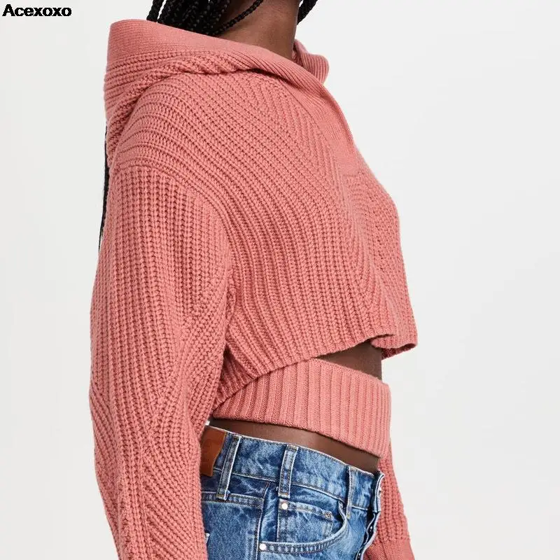 

2023 autumn and winter new women's clothing is fashion casual haute couture hooded women's long sleeve V-neck sweater