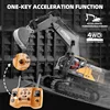 RC Excavator 2.4Ghz 16 Channel 1:16 RC Engineering Car with Light and Music Alloy & Plastic Simulation Construction Vehicle Toys 4