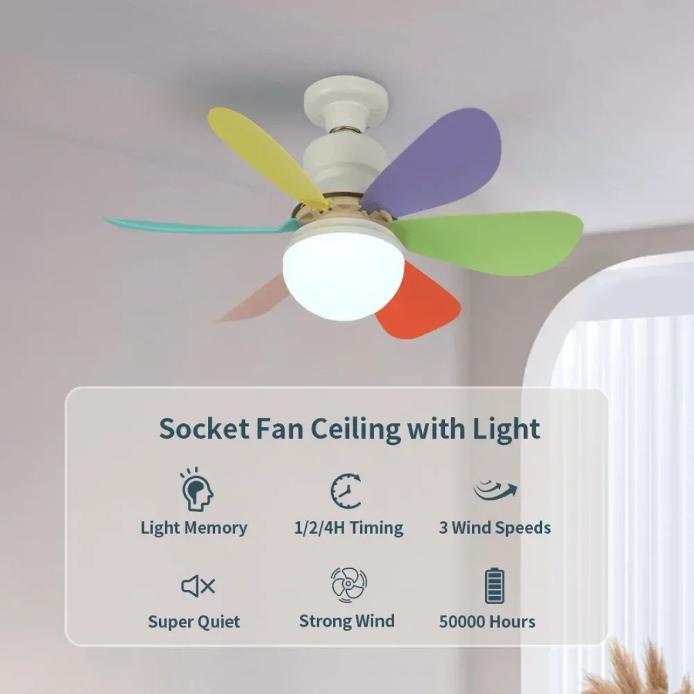 

30W/40W New Home Ultra-quiet Small Fan Light E27 Screw Dimmable Modern Simple Removable Fan Blade Ceiling Fan Light