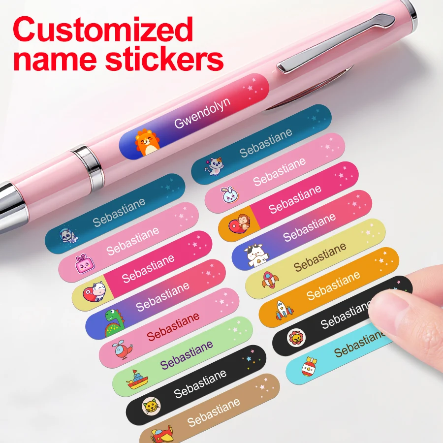 Name Stickers Decorative Stickers Colorful Name Sticker Waterproof Personalized For Kids Baby Toys