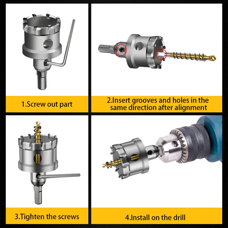 Drill Bit 1pc Hole Saw Alloy Carbide Cobalt Steel
