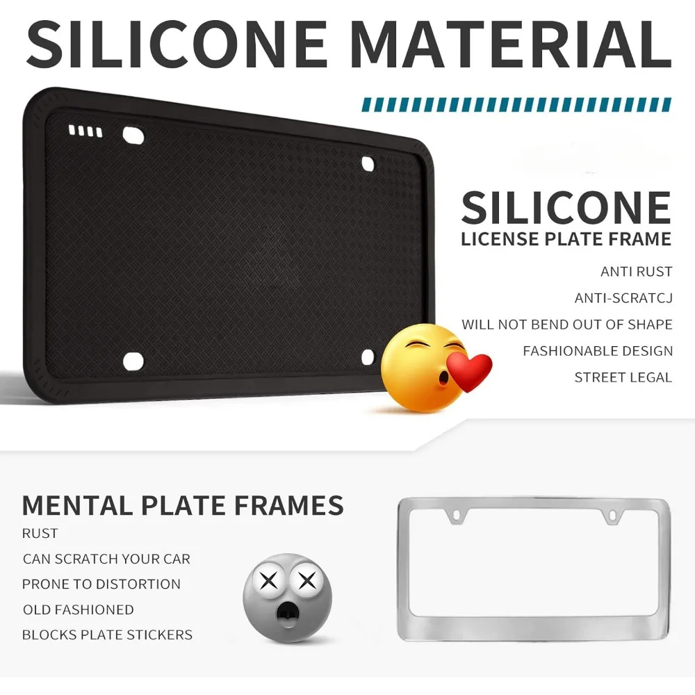 Silicone License Plate Frame GM American Cars Black License Plate Frame Bracket Anti-Rust Anti-Sound Weatherproof Auto Parts license plate bracket,license plate frame,license plate holder