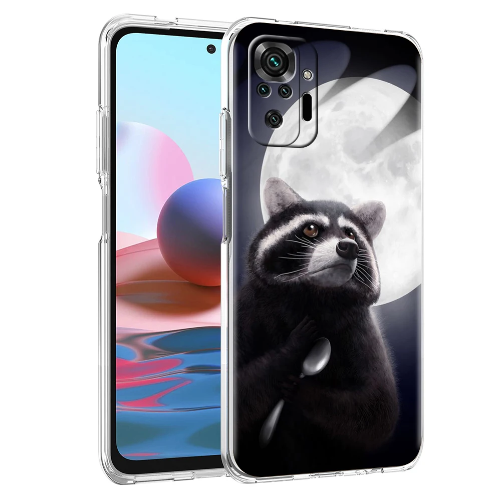 Adorable Raccoon Transparent Phone Case - Soft Cover Shell Capas