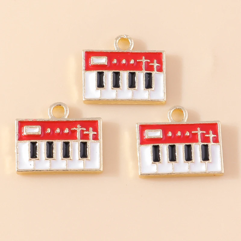 Stylish Piano Keyboard Enamel Charm – 9mm Italian Charm For Bracelets, Traditional 304L Stainless Steel - View #8