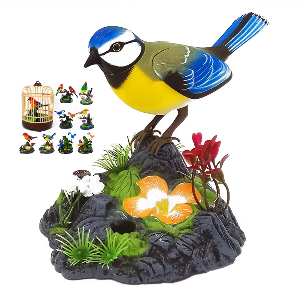Kids Playset Singing Bird Cage Ornament Electric Sounding Voice Imitation Decorate Artificial Child Birds for children 5
