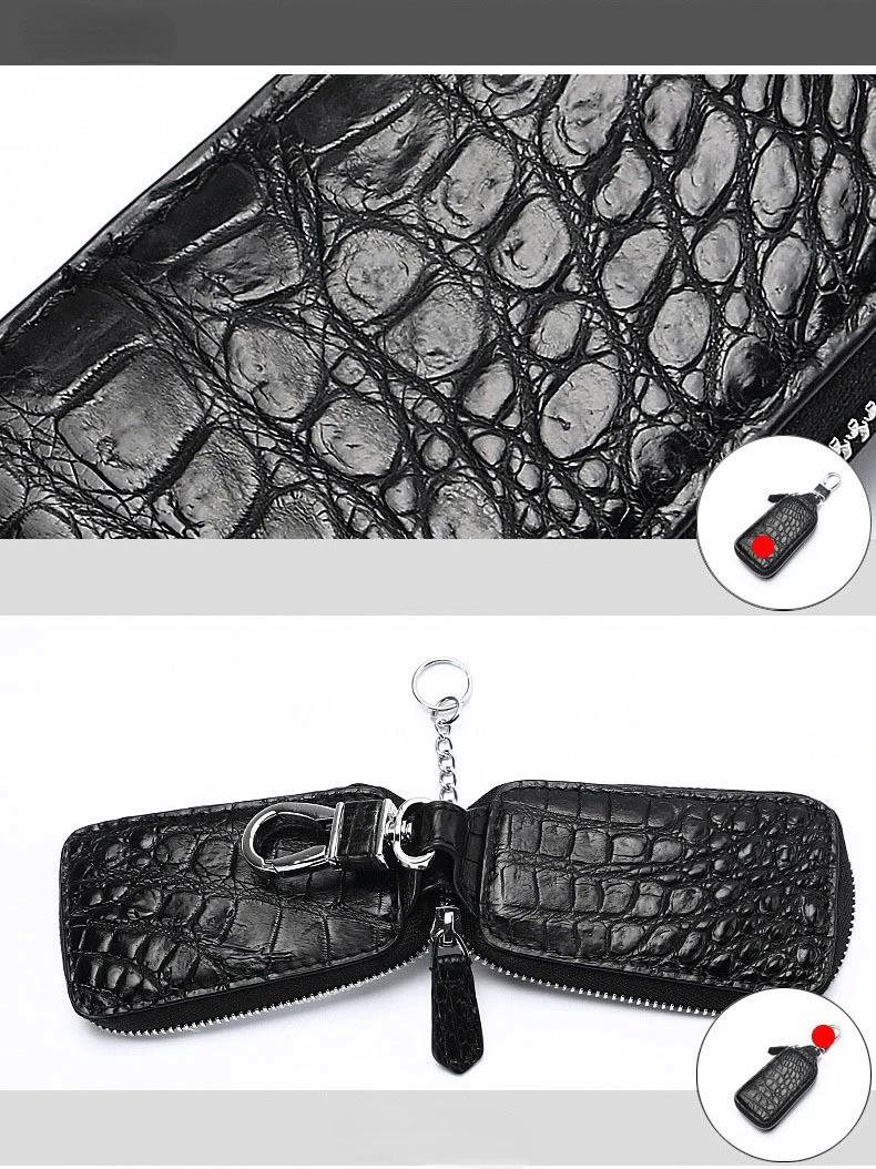 New genuine leather card key holder bag men's designer small waist hanging business car keychain wallet luxury High-quality