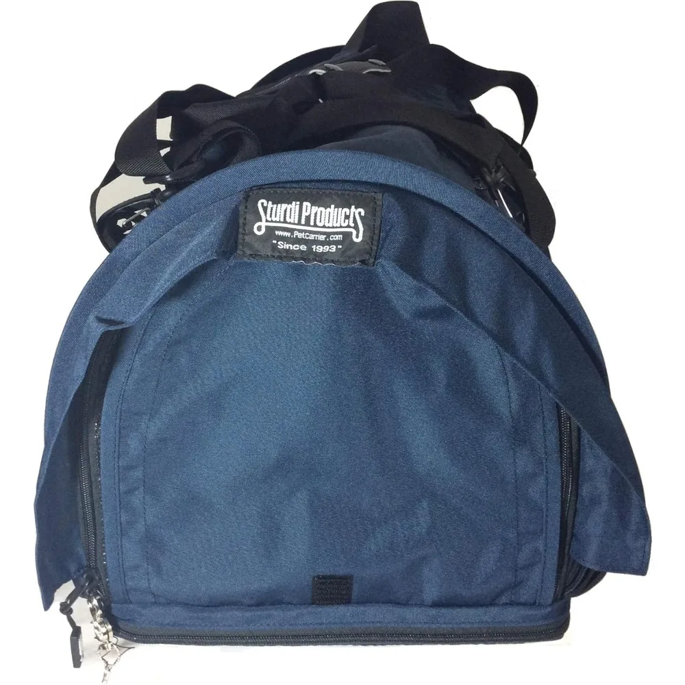 Sturdy Pet Carrier Bag: Adjustable Height Soft-Sided Travel Case with Safety Clips and Seatbelt Attachments for Cats and Dogs -