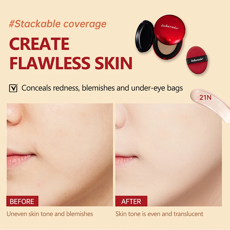 Face Foundation Cushion Foundation All Skin Colors Brightening Contouring Foundation Cream Flawless Waterproof Sunproof Lasting Cosmetic