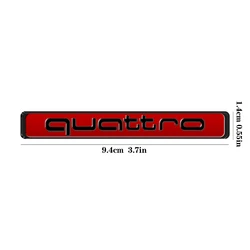 3D ABS QUATTRO Emblem Car Decoration Sticker (Red Black B - M)