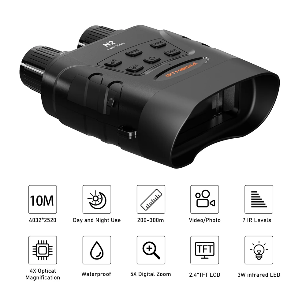 

GTMEDIA N2 Night Vision Goggles, 1080P Night Vision Binoculars for Adults, Digital Infrared Night Vision with 32GB Memory Card