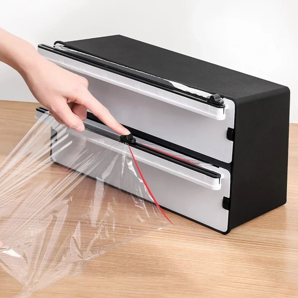 

Kitchen Cling Plastic Stretch Box Cutter Cutting Storage Film Aluminum Wrap Food Foil Tools Dispenser