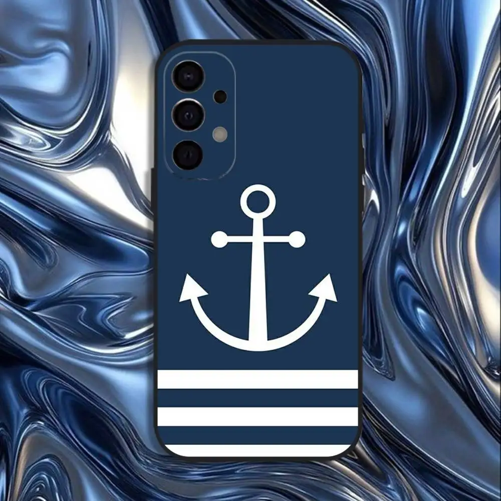 Anchor Boat Ship Wheel Design Black Phone Case Cover