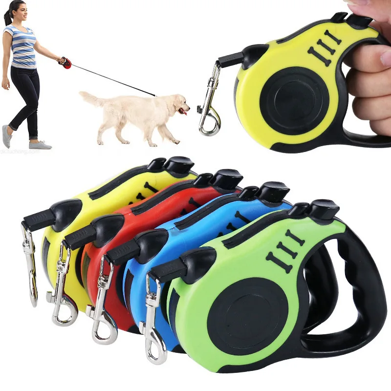 3M/5M Guinzaglio Per Cani Durevole Roulette Per Cani Retrattile Automatica Estensione Del Collare In Nylon Puppy Walking Running Lead Dog Accessori