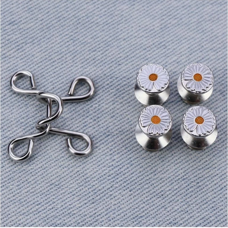 Nail-free Metal Jeans Button Snaps Detachable Pants Clips Buttons Pins DIY Waist  Tightener Clothing Buckles Sewing Tools - AliExpress