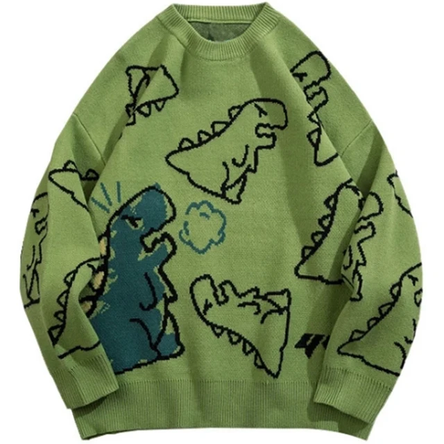 Dinosaur Print Pullover Sweater 1