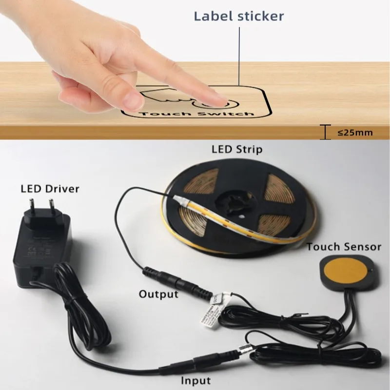 Invisível Inteligente Toque Escurecimento Interruptor de Indução Mesa de Armário de Madeira Móveis Escondidos Luz Led 12v 24v