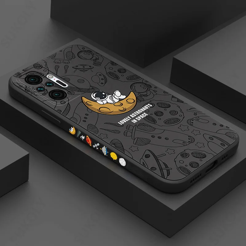 thumbnail image 1 of Funda de silicona suave para Xiaomi Redmi Note 10, 12, 11, 12 Pro, 13 Pro, 5G, 11S, Poco X5, X6, 13T, 11T, 12T Pro, Redmi K70E, astronauta, 1 of 5