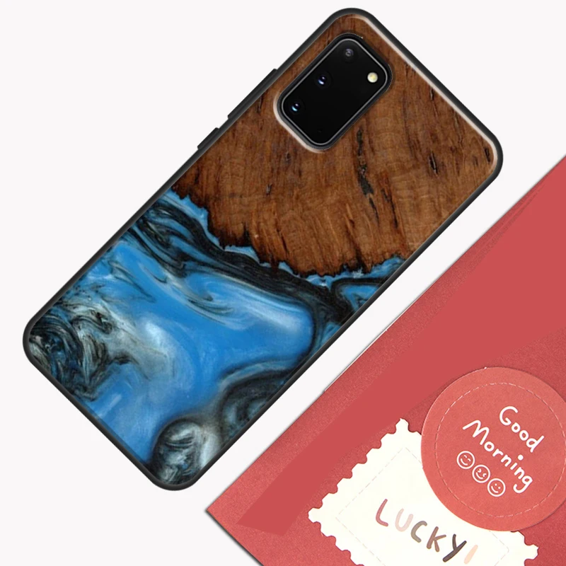 Hybrid Wood Resin Phone Case – Artistic Protective Cover Shell