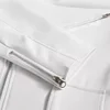 White Leather Jacket Men Fashion Solid Long Sleeve Turn-down Collar Mens Coat 3