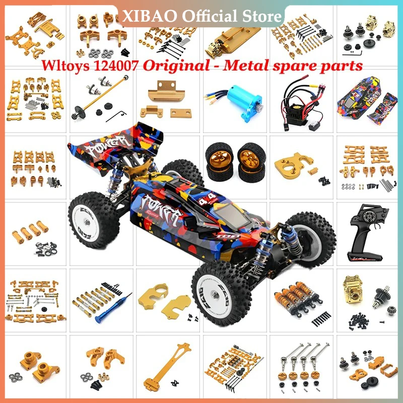 Запчасти Wltoys 124007 124017 124019 1/12 для радиоуправляемых автомобилей, Модернизированный металлический комплект, приводной вал, Тяговая штанга, поворотный рычаг, рулевое управление, автомобильные аксессуары, щеточка