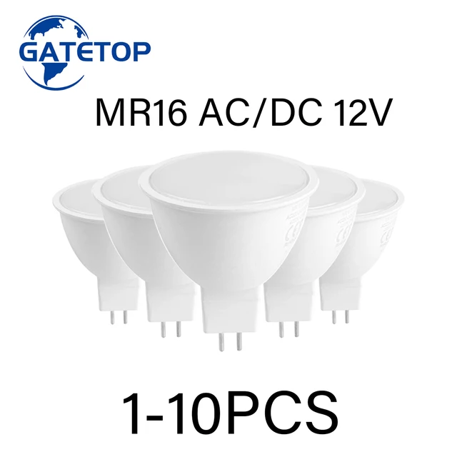 1-10ชิ้น MR16 Gu 5.3สปอตไลท์ไฟ LED ac/dc LED 12V แสงสีขาวอบอุ่นหลอดไฟ LED สำหรับตกแต่งบ้านแทนที่ฮาโลเจน50W 1