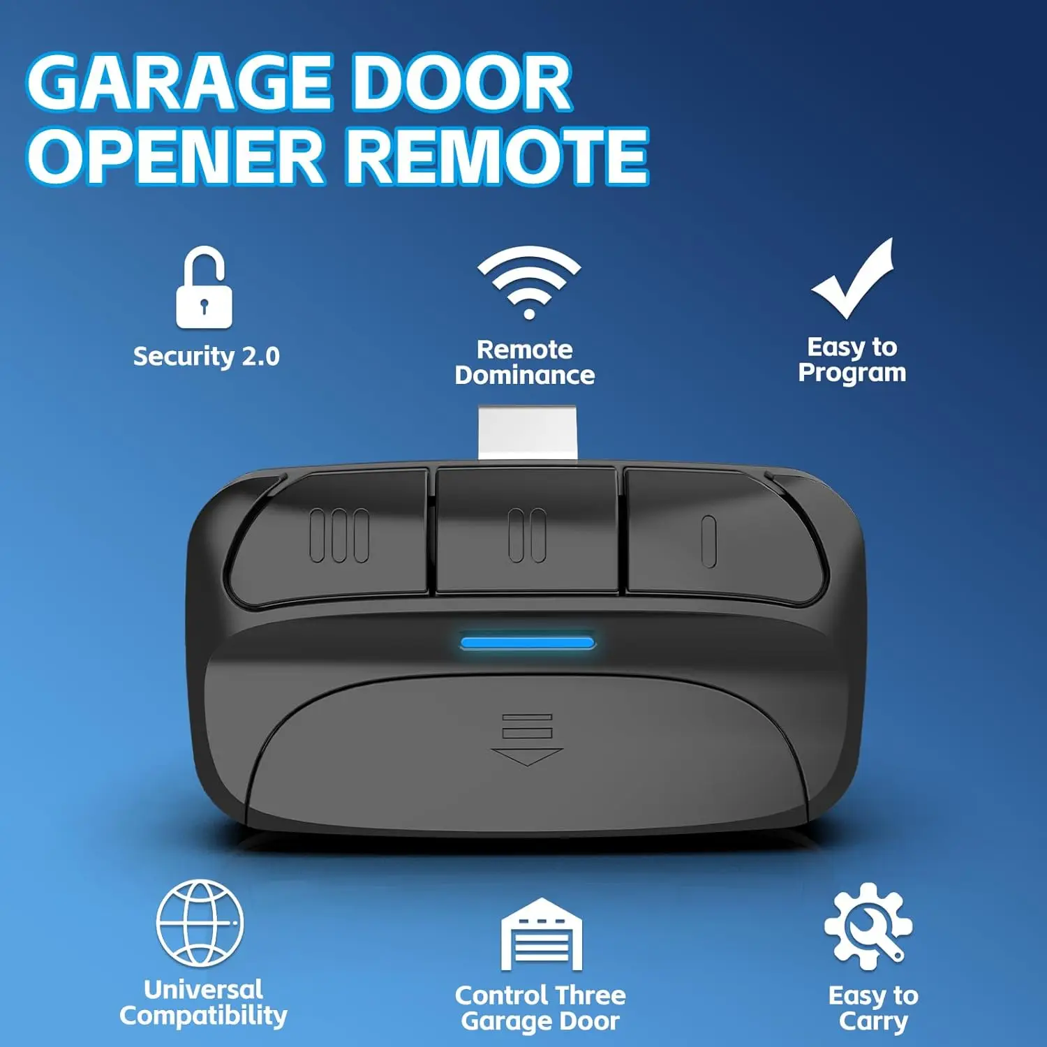 Garage Door Remote Control Transmitter Garage Door Opener Yellow Learn Button 310MHZ 315MHZ 390MHZ For 971LM 893MAX 2