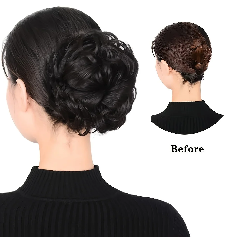 Synthetic Curly Hair Bun Extension for Women