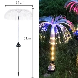 Solar-Powered LED Jellyfish Garden Lights - Waterproof Outdoor Christmas Ornaments and Lawn Decorations (Color and Warm White)