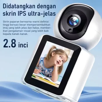 WiFi Dual Lens Camera with 2.8 Inch Screen 1080P AI Video Call Two Way Audio Baby Monitor Home Security CCTV Camera 1