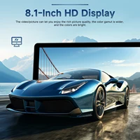 Podofo Moniteur de voiture portable 8,1 pouces, lecteur intelligent, CarPlay sans fil, Android Auto, AirPlay, WiFi, caméra frontale DVR 2K, prise en charge Mirror Link, caméra de recul, vision nocturne, enregistrement en boucle, écran de marche arrière automatique, système de navigation pour voiture 6