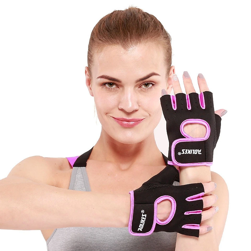 1 Pair Men Women Gym Half Finger Sports Fitness Exercise Training Wrist Gloves Anti-slip Resistance Weightlifting Gloves