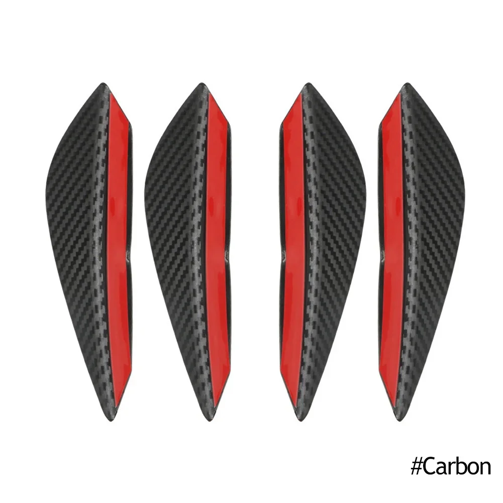 6 Pezzi Diffusori Paraurti Auto Universali - Canard Spoiler In PVC Effetto Carbonio, 3 Dimensioni, Adesivi - 5