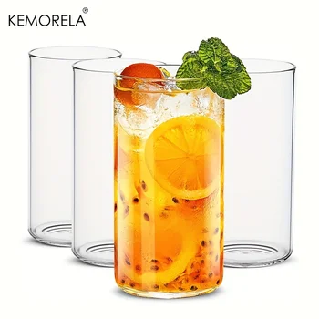 4 pezzi 560/440 ml bicchieri da bere tazze sottili bicchieri da palla alti bicchieri di vetro trasparenti per acqua, succhi, birra, bevande e coca 1