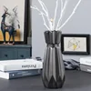 Ceramic Tabletop Flower Vase Handmade Handicrafts Fashion Creativity Black Vase Study Hallway Home Wedding Decoration 2