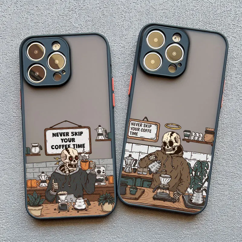Skull Coffee Trendy Phone Case - Shockproof Design